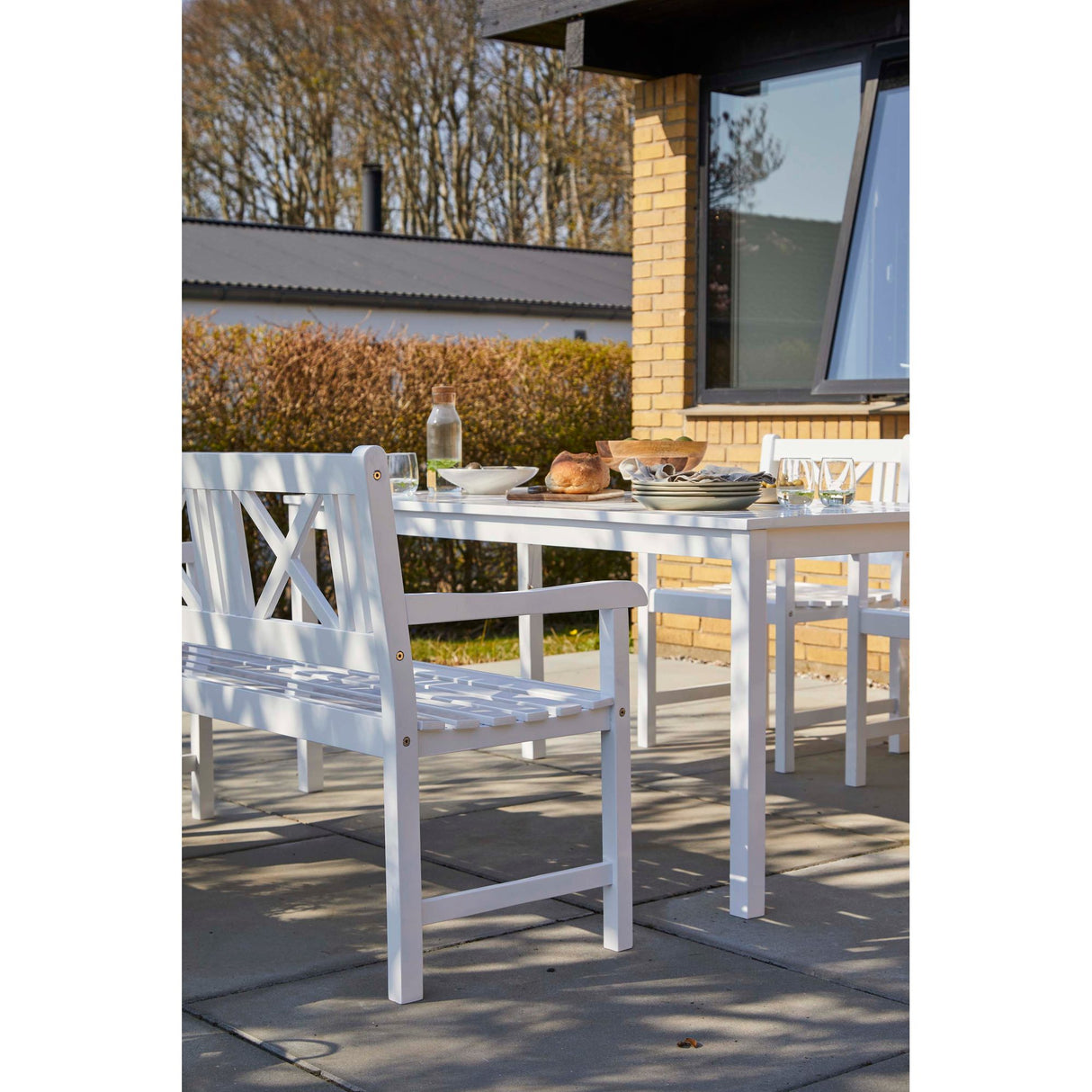 Rosenborg 165x80 cm Trädgårdsbord Vit