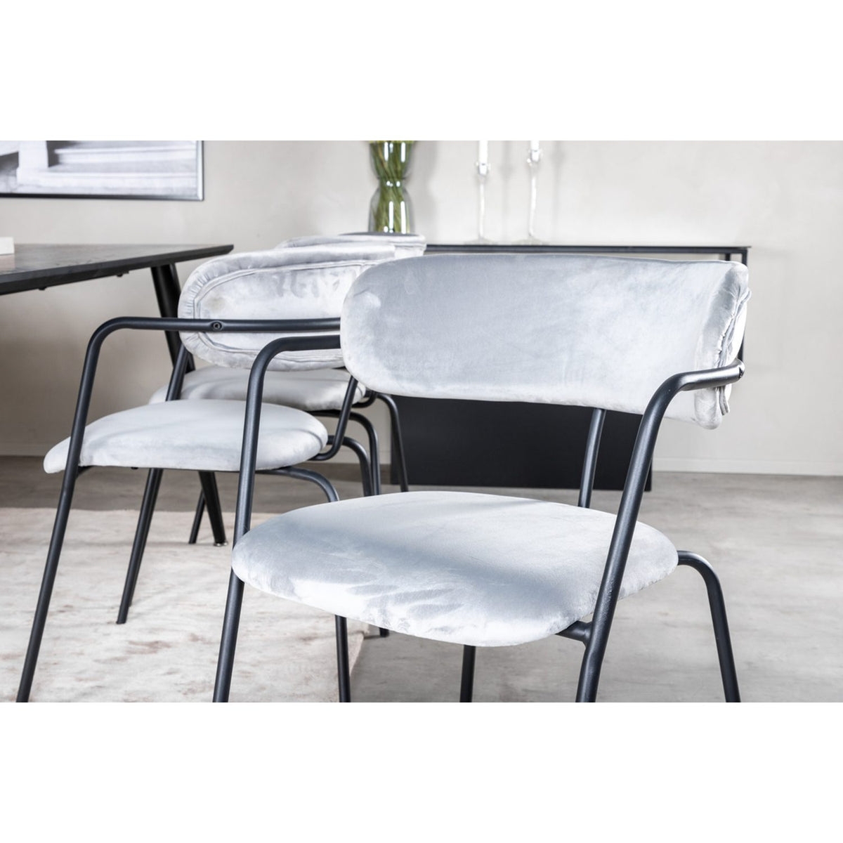 Dipp, Arrow Rektangulär matgrupp Svart,Grå, Svart, 180 x 90