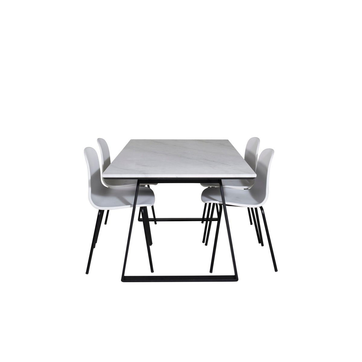 Estelle, Arctic Rektangulär matgrupp Svart, vit, Svart, vit, 140 x 90