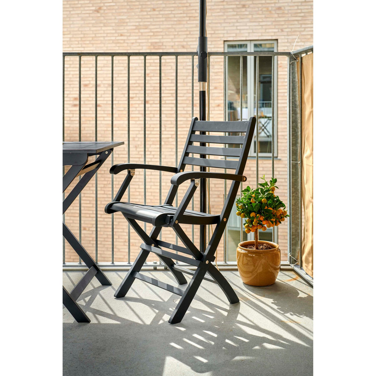 York Trädgårdsstol Matt Svart/Trä