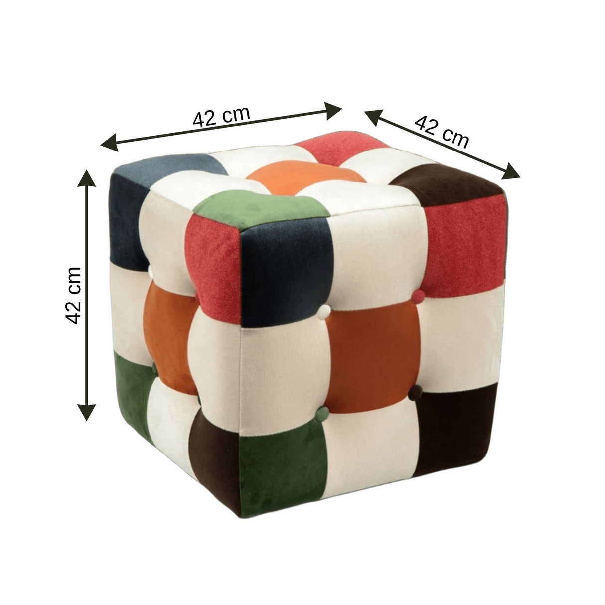 Maze Sittpuff Grön Orange Vit