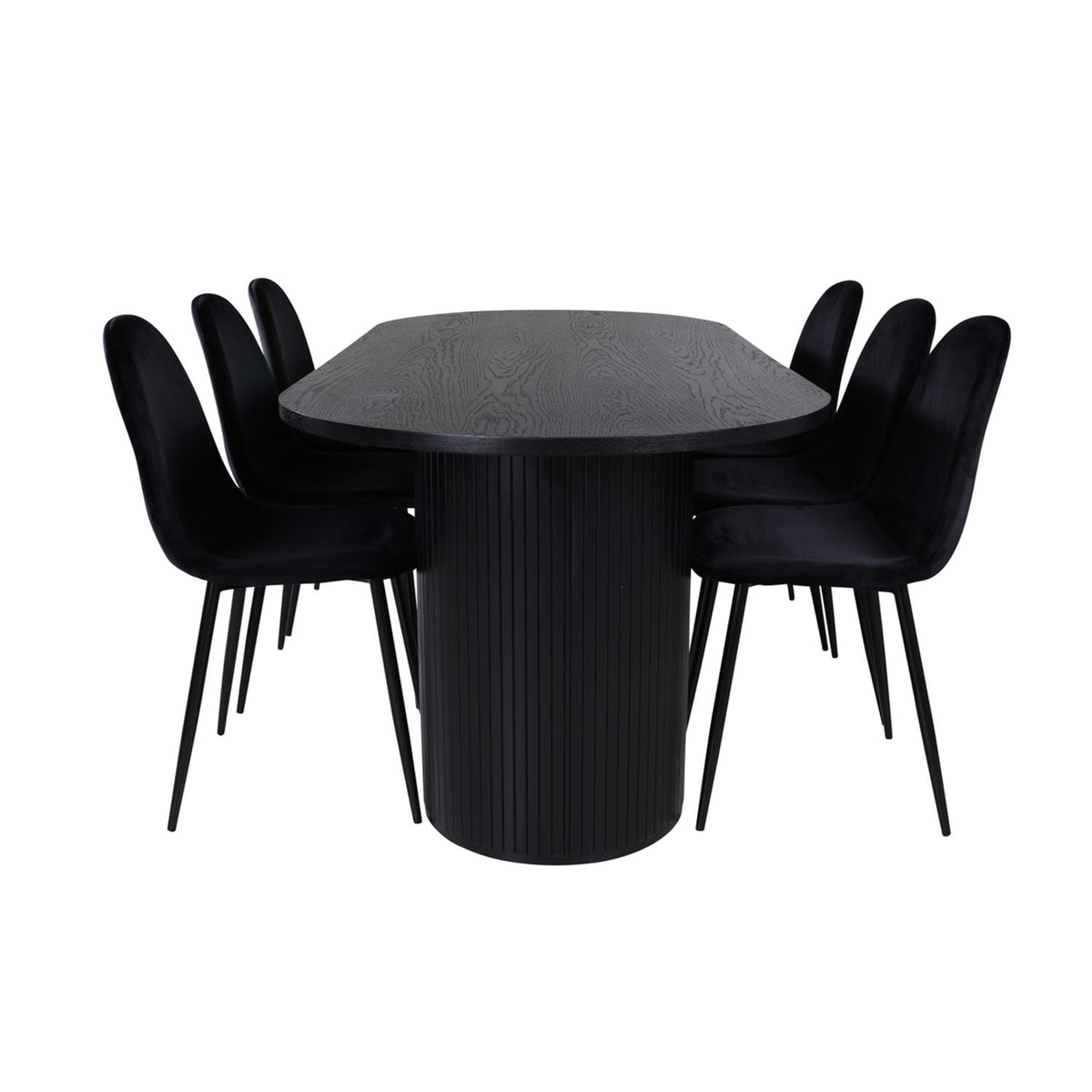 Bianca, Polar Oval matgrupp Svart, Svart, 200 x 90