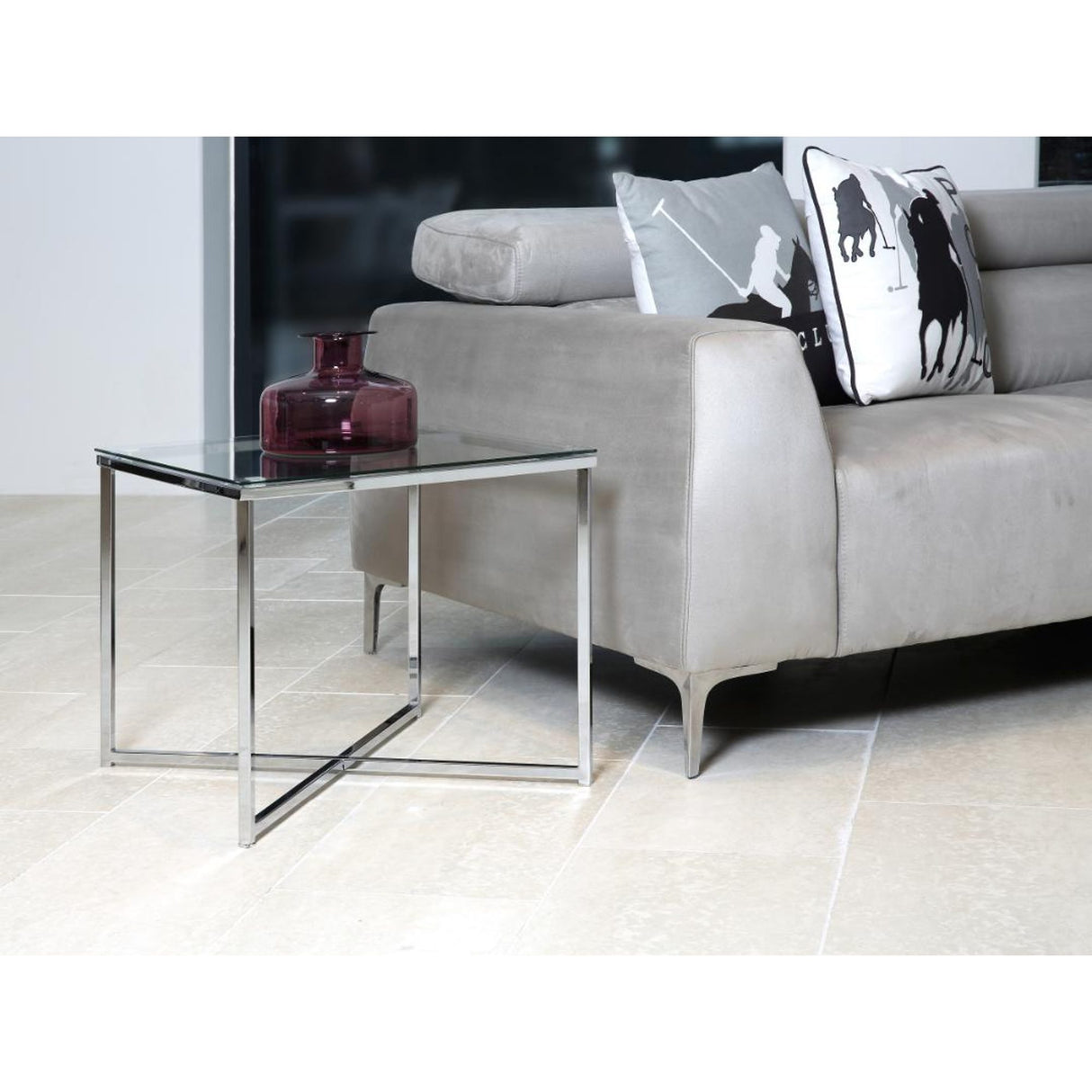 Cross Sidobord 50x50 cm Krom