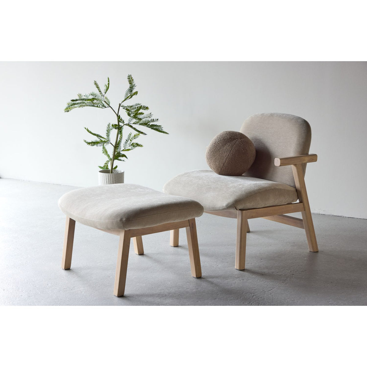 Rile Fåtölj Beige, Fåtölj + Ottoman