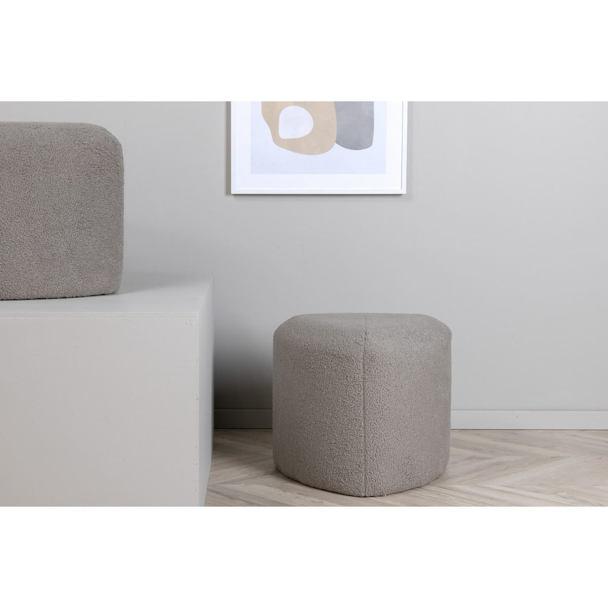 Peg Puff Grå, Polyester teddy