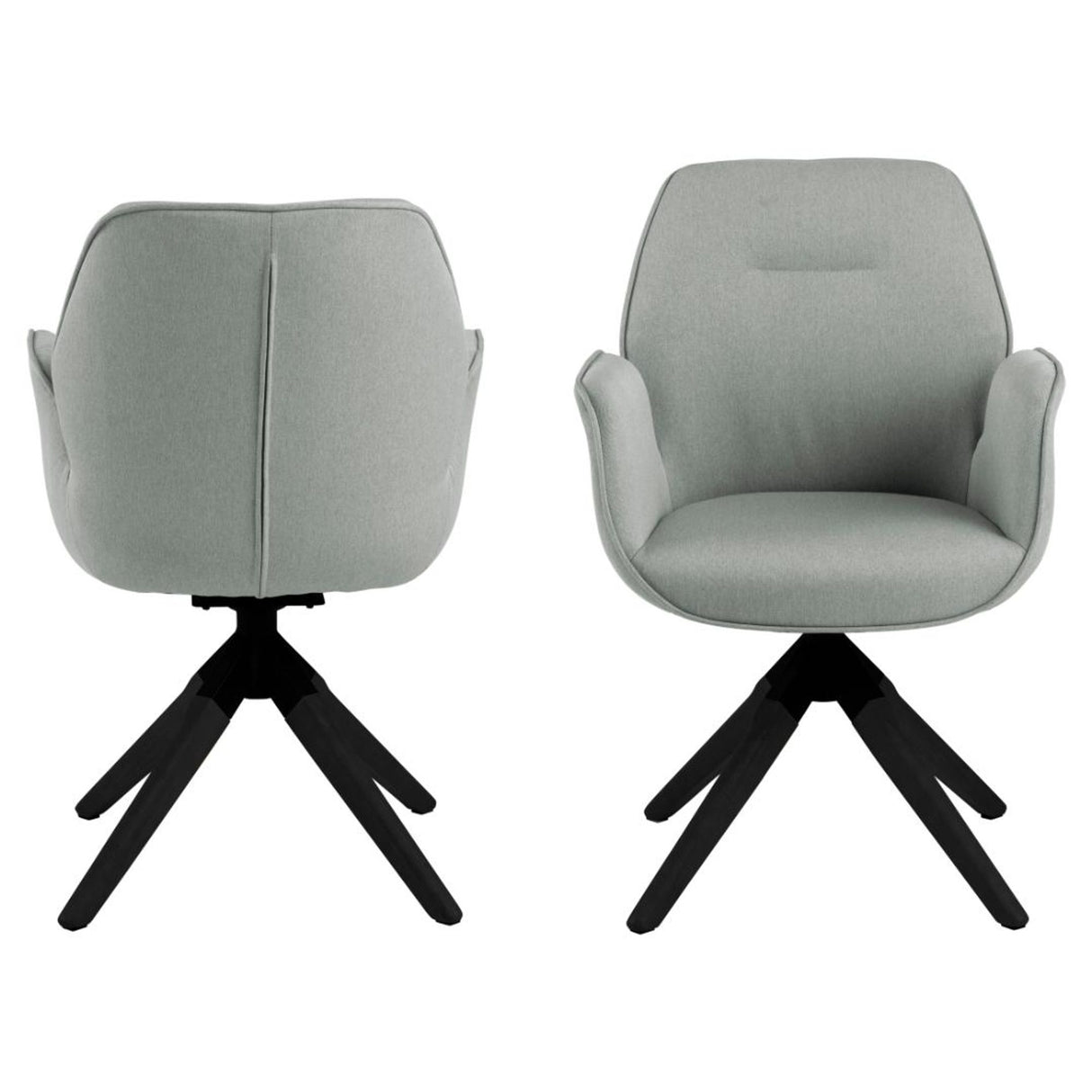 Millau Karmstol Snurr Town tyg Ljusgrå