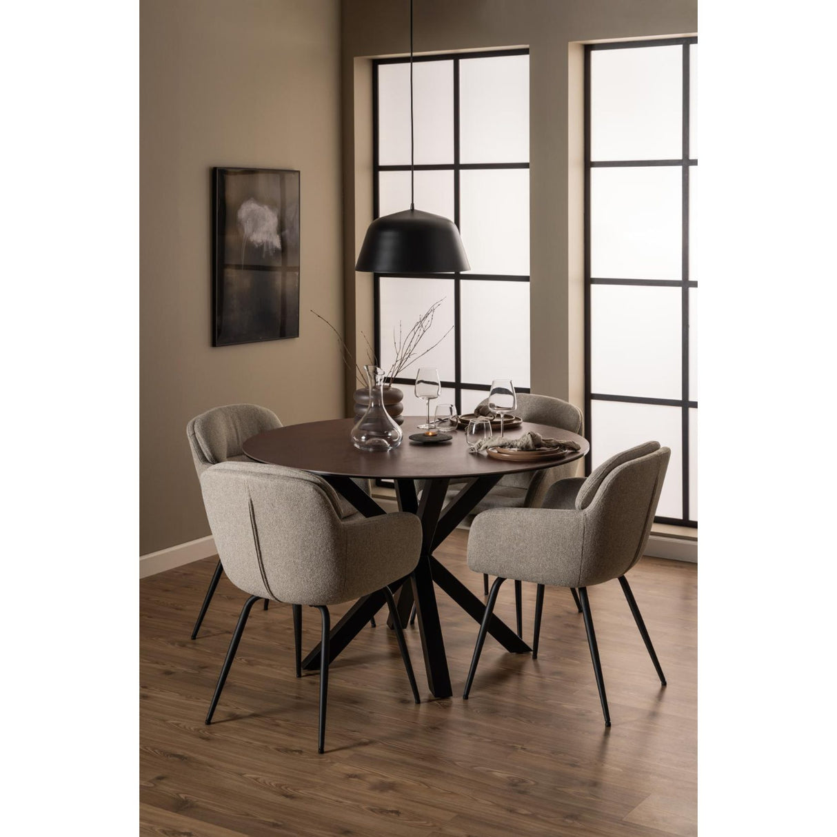 Charlize Karmstol Alea tyg Beige