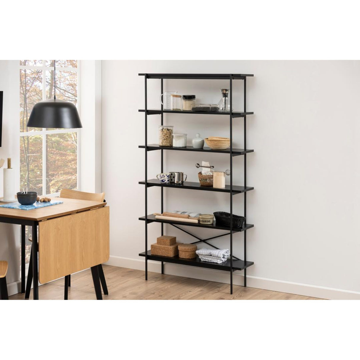 Alba  Matbord 80x80/120 cm Ek/Svart