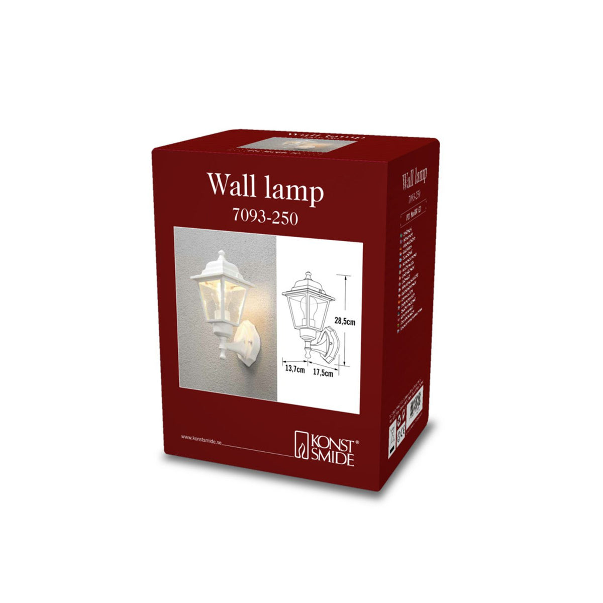 Budget Upp E27 Vägglampa Ute Vit, 13.7 cm
