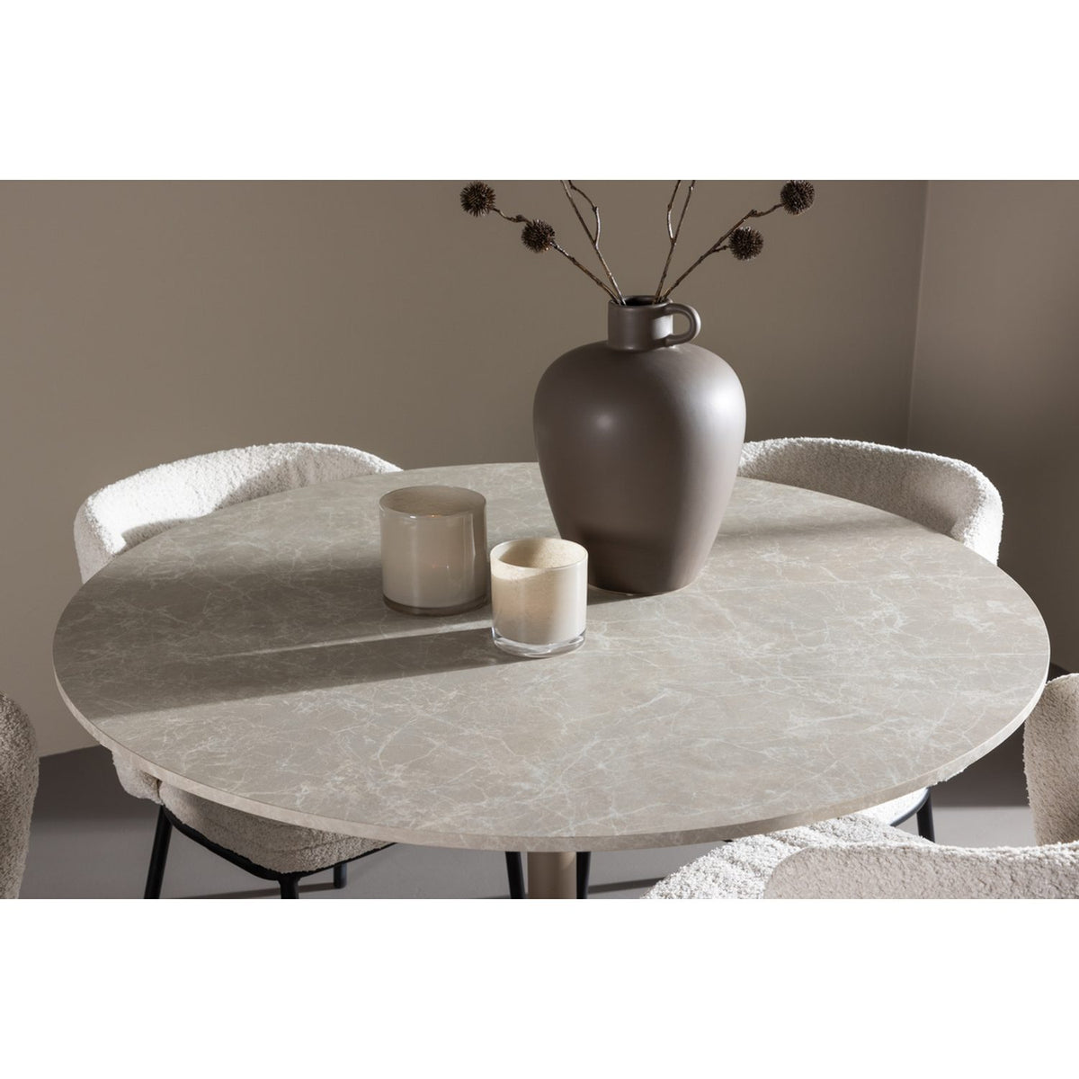 Lycke, Agnes Rund matgrupp Svart,Vit, Beige, ⌀110