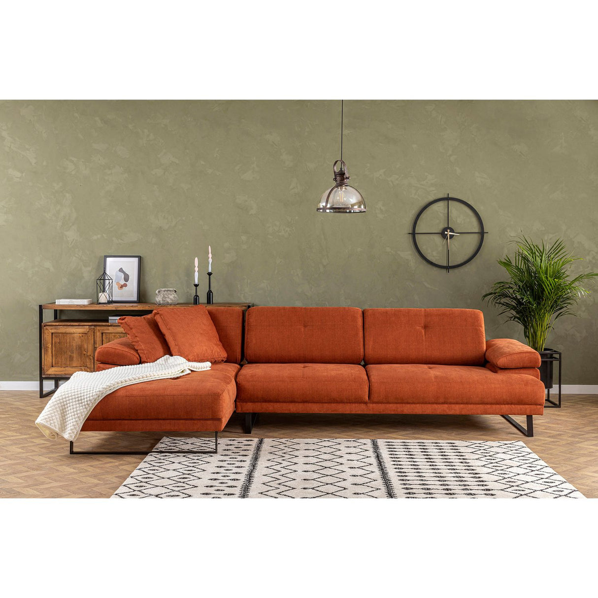 Windhoek Small (178 x 100 x 155 cm) Orange Hörnsoffa Vänster
