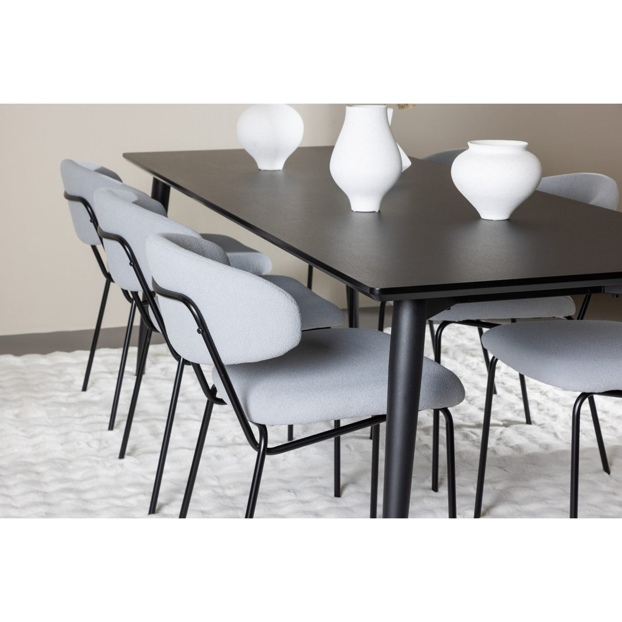 Ellis, Chico Rektangulär matgrupp Blå, svart, Svart, 230 x 85