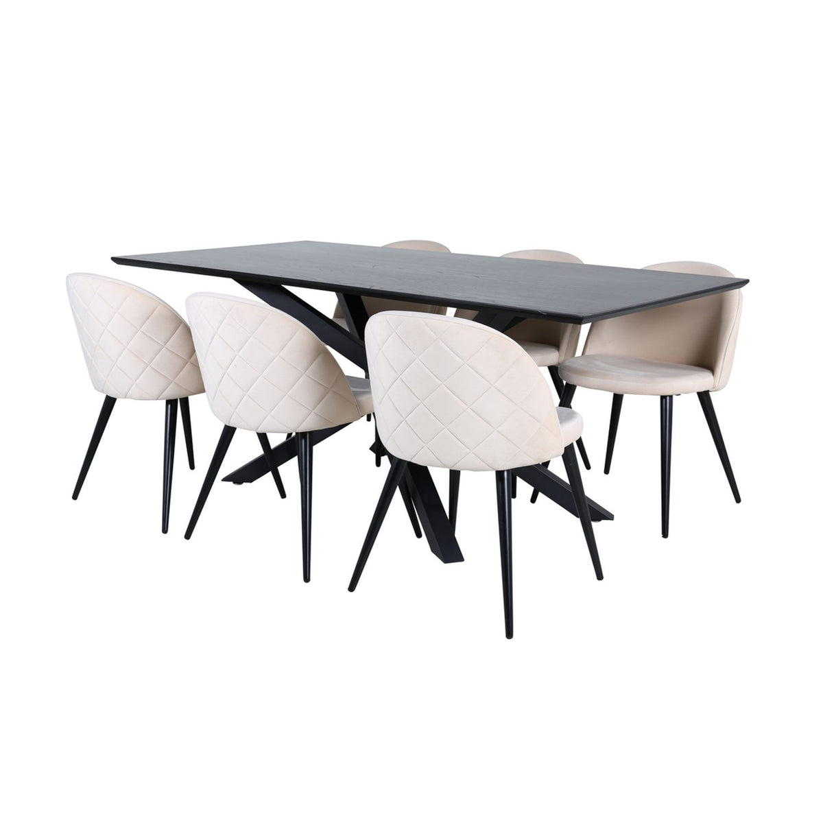 Piazza, Velvet Rektangulär matgrupp Svart