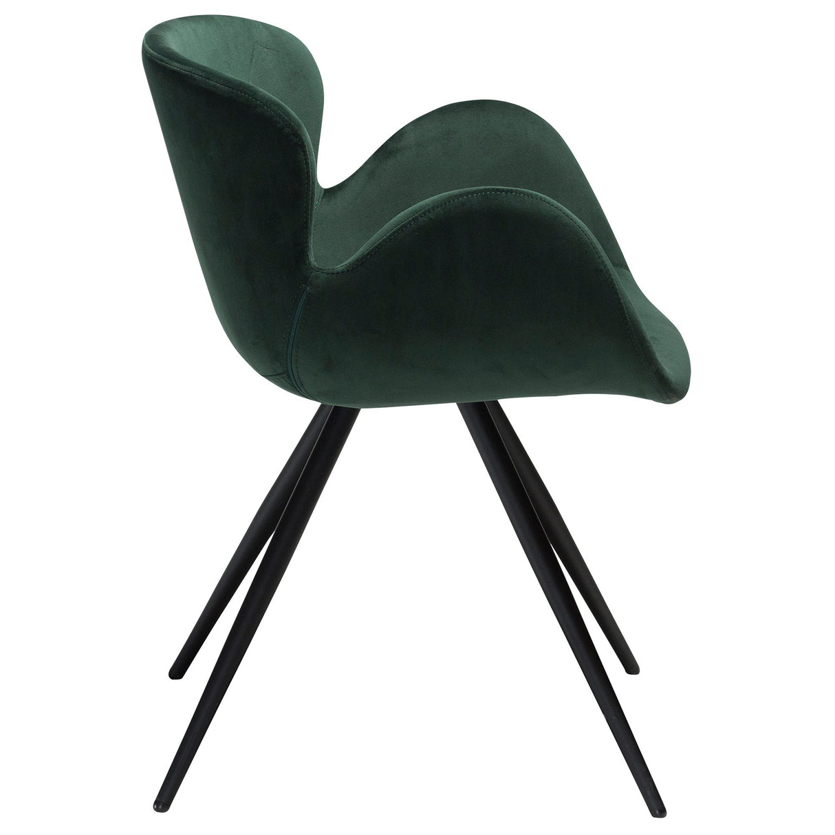 Gaia Stol Emerald Green Velvet, Black