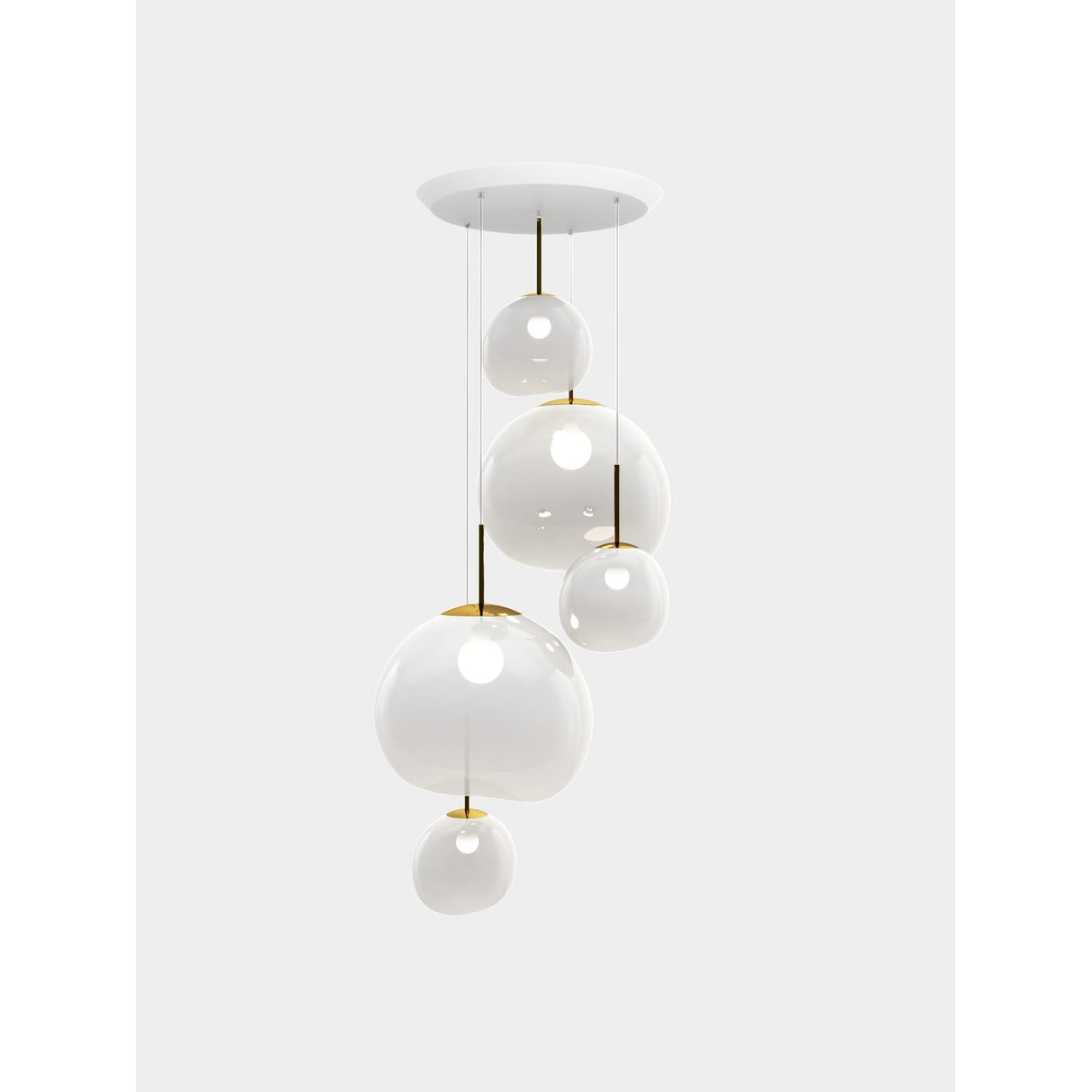 Melt Large Rund Pendelsystem Opalescent, Gold