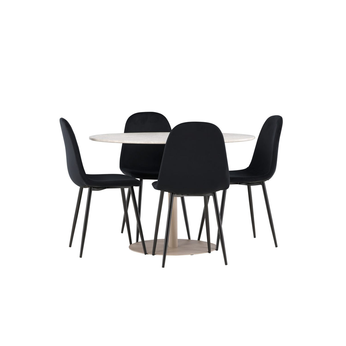 Lycke, Polar Rund matgrupp Svart, Beige, ⌀110