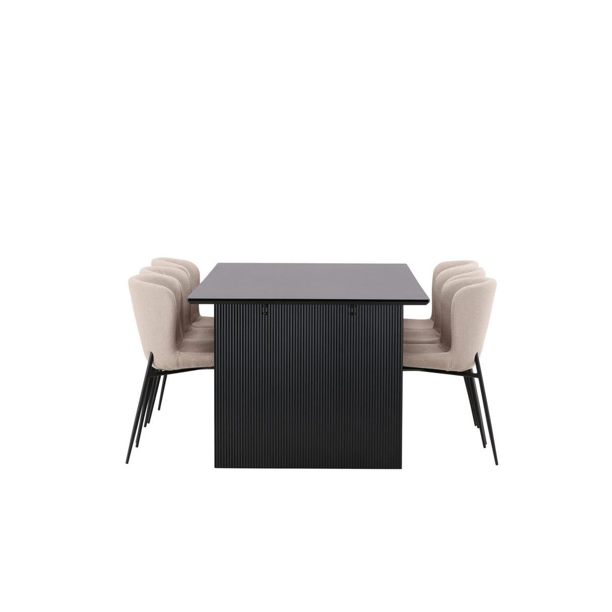Vail, Modesto Rektangulär matgrupp Svart,Brun, Svart, 200 x 100