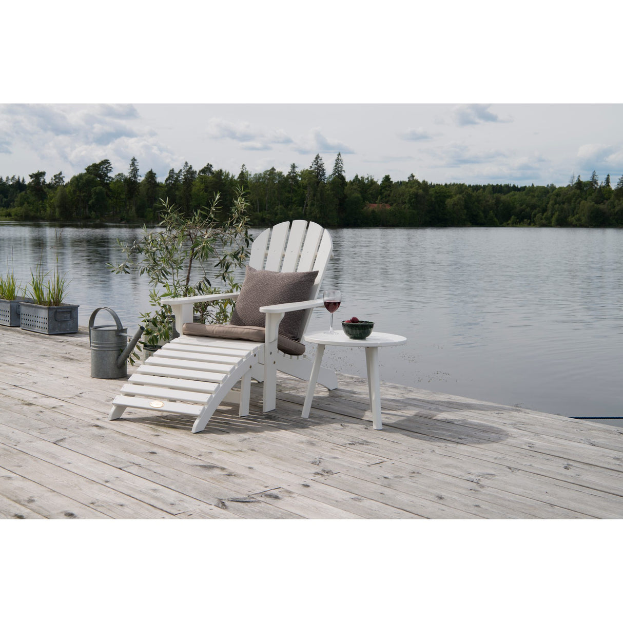 Tennessee Utesidobord Ø50 cm Vit