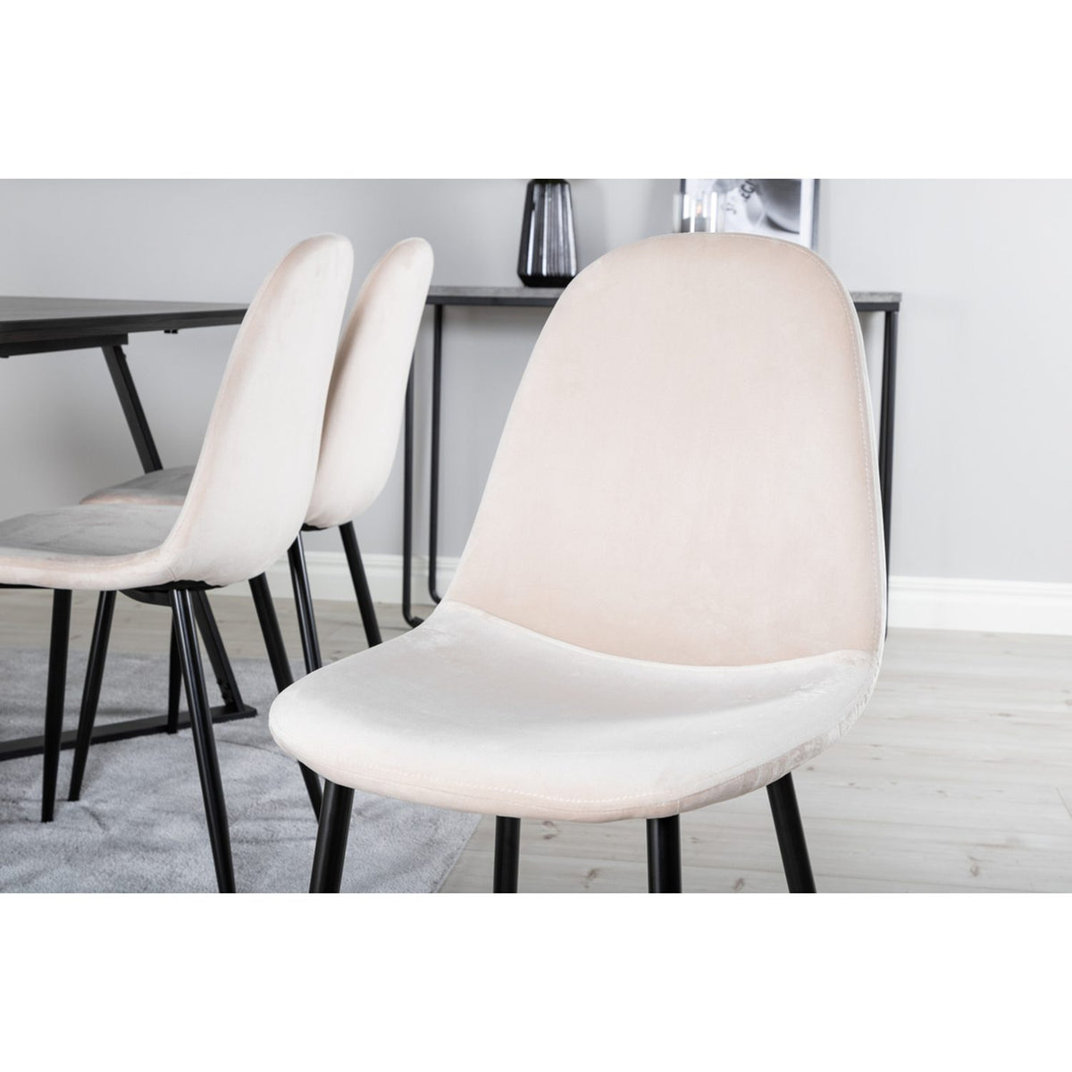 Marina, Polar Rektangulär matgrupp Beige,svart, Svart, 180 x 90