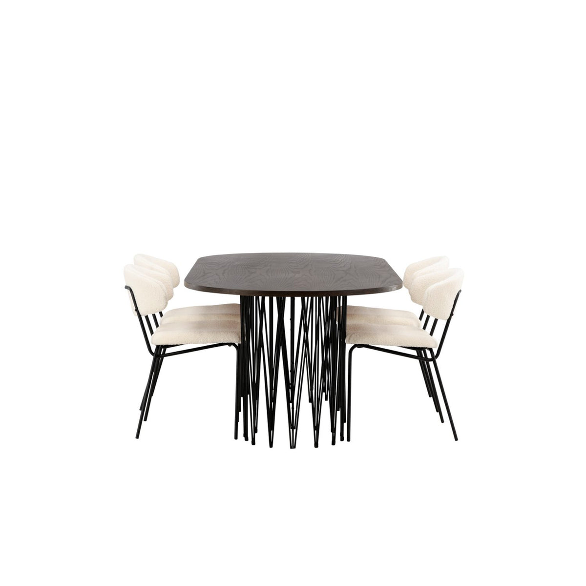 Stone, Chico Oval matgrupp Vit, Svart, mocka, 220 x 100