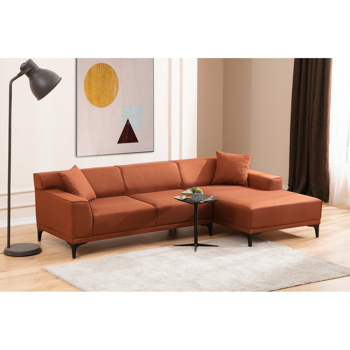 Tbilisi Corner (165 x 90 x 110 cm) Hörnsoffa Orange, Höger