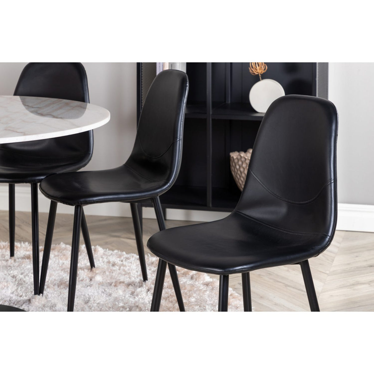 Estelle, Polar Rund matgrupp Svart, Svart,Vit, ⌀106