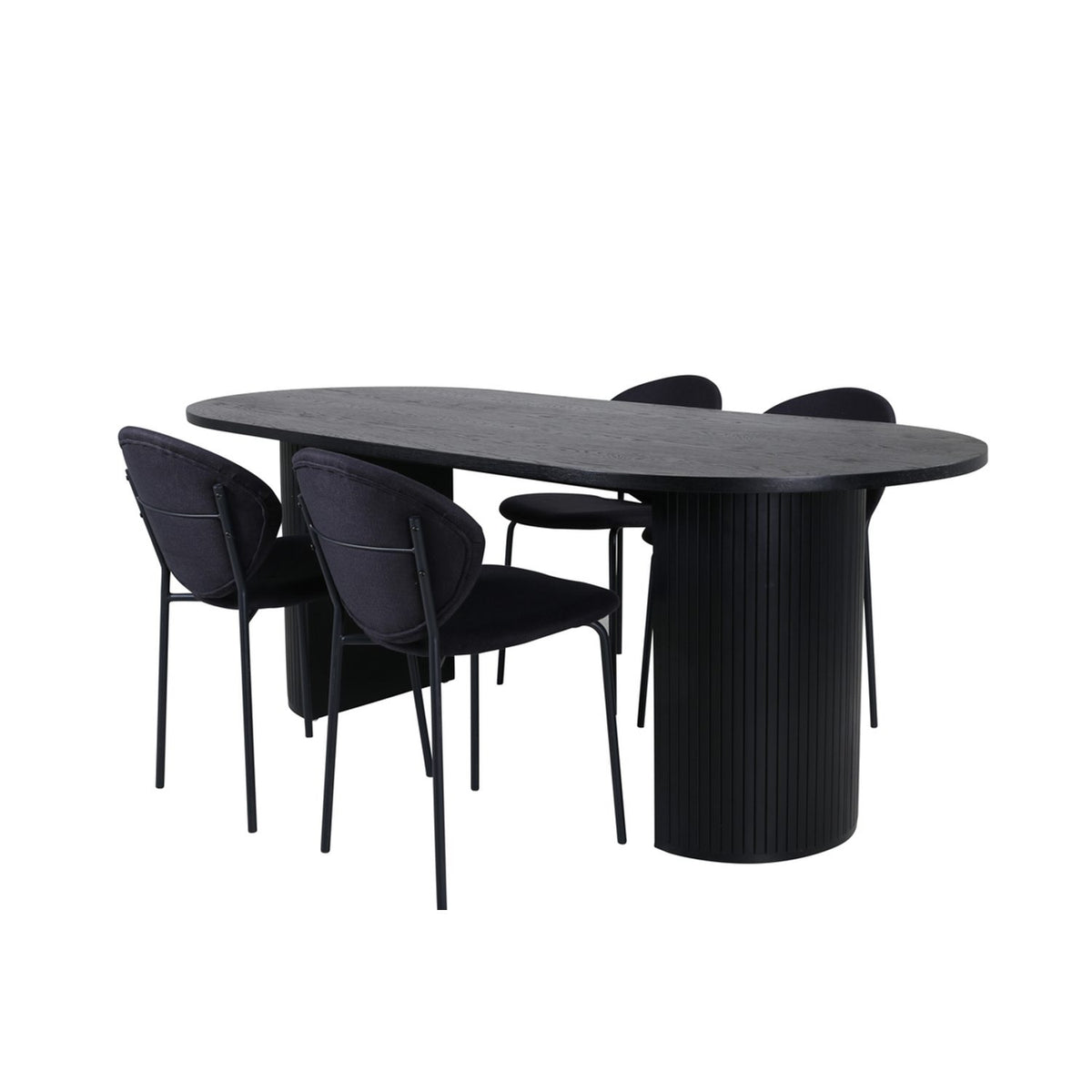 Bianca, Vault Oval matgrupp Svart, Svart, 200 x 90