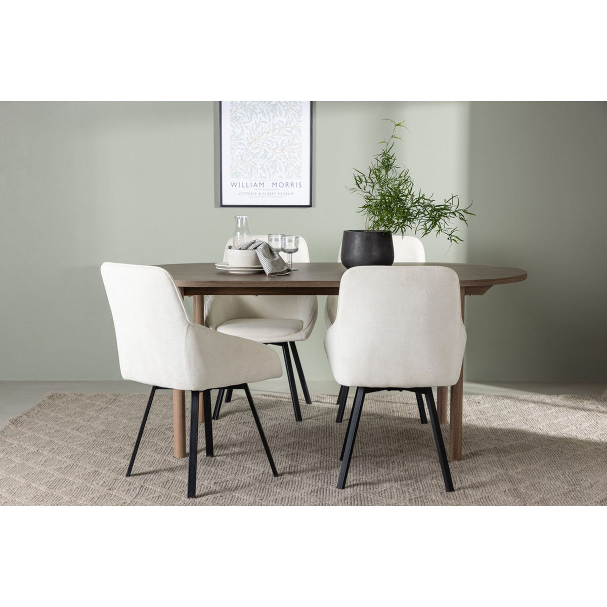 Andy, Rosie Oval matgrupp Beige,Svart, Natur, 180 x 90