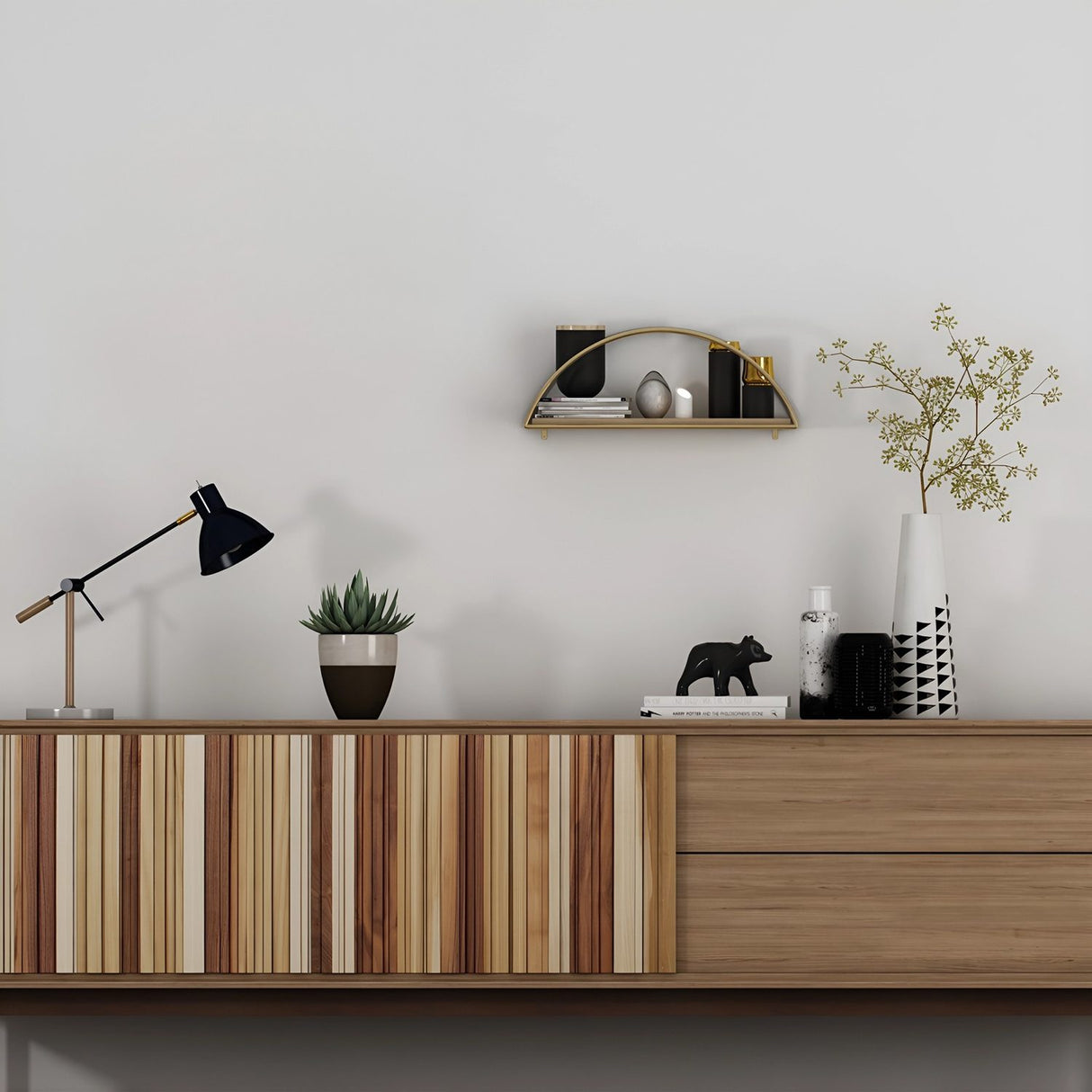 Belos Vägghylla Guld / Brun
