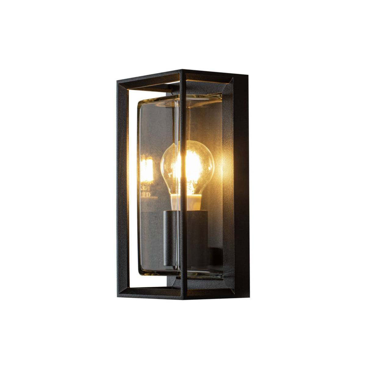 Brindisi E27 Svart/Klarglas Vägglampa Ute