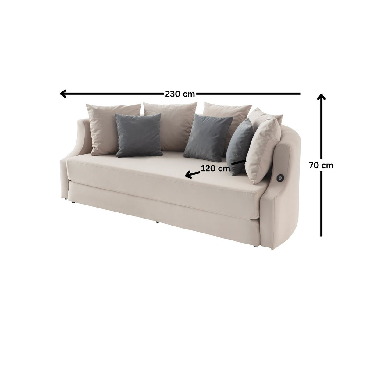 Piozzo 3-sits bäddsoffa Kräm