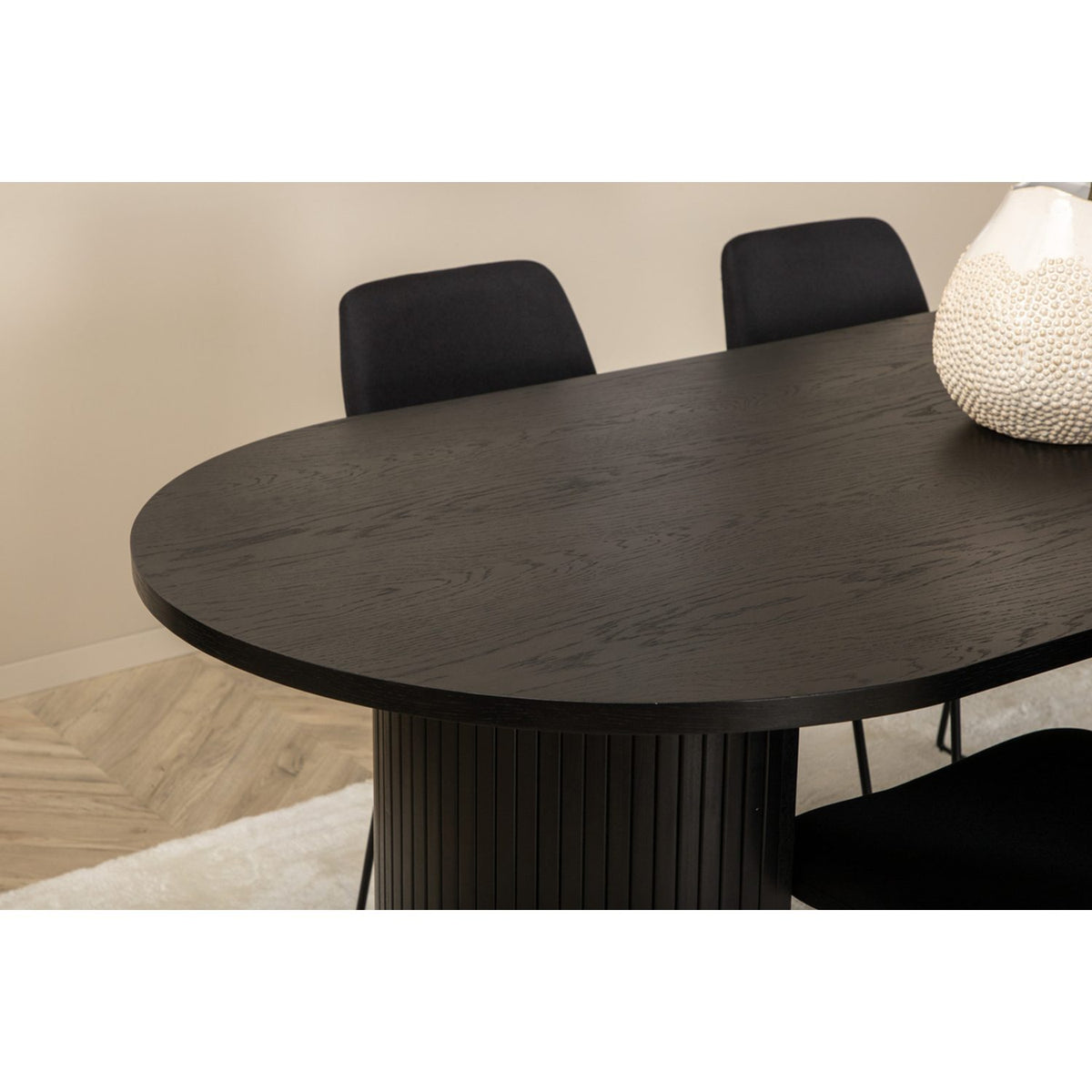 Bianca, Muce Oval matgrupp Svart, Svart, 200 x 90