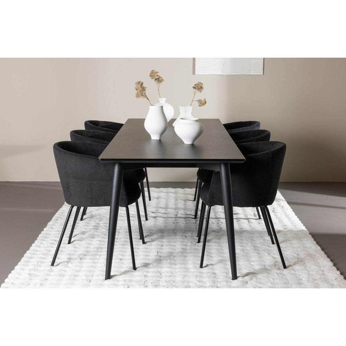 Ellis, Berit Rektangulär matgrupp Svart, Svart, 230 x 85