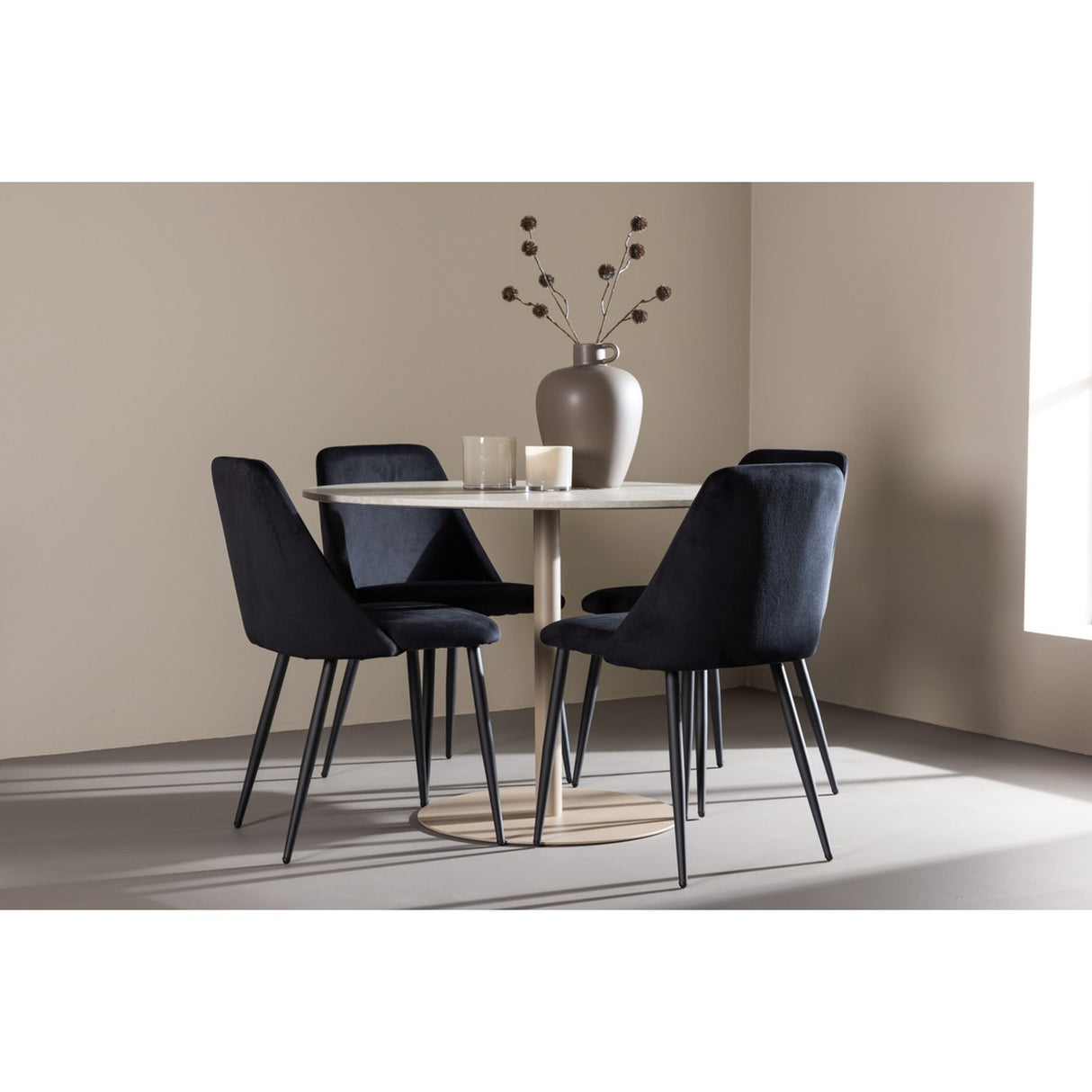 Lycke, Night Rund matgrupp Svart, Beige, ⌀110