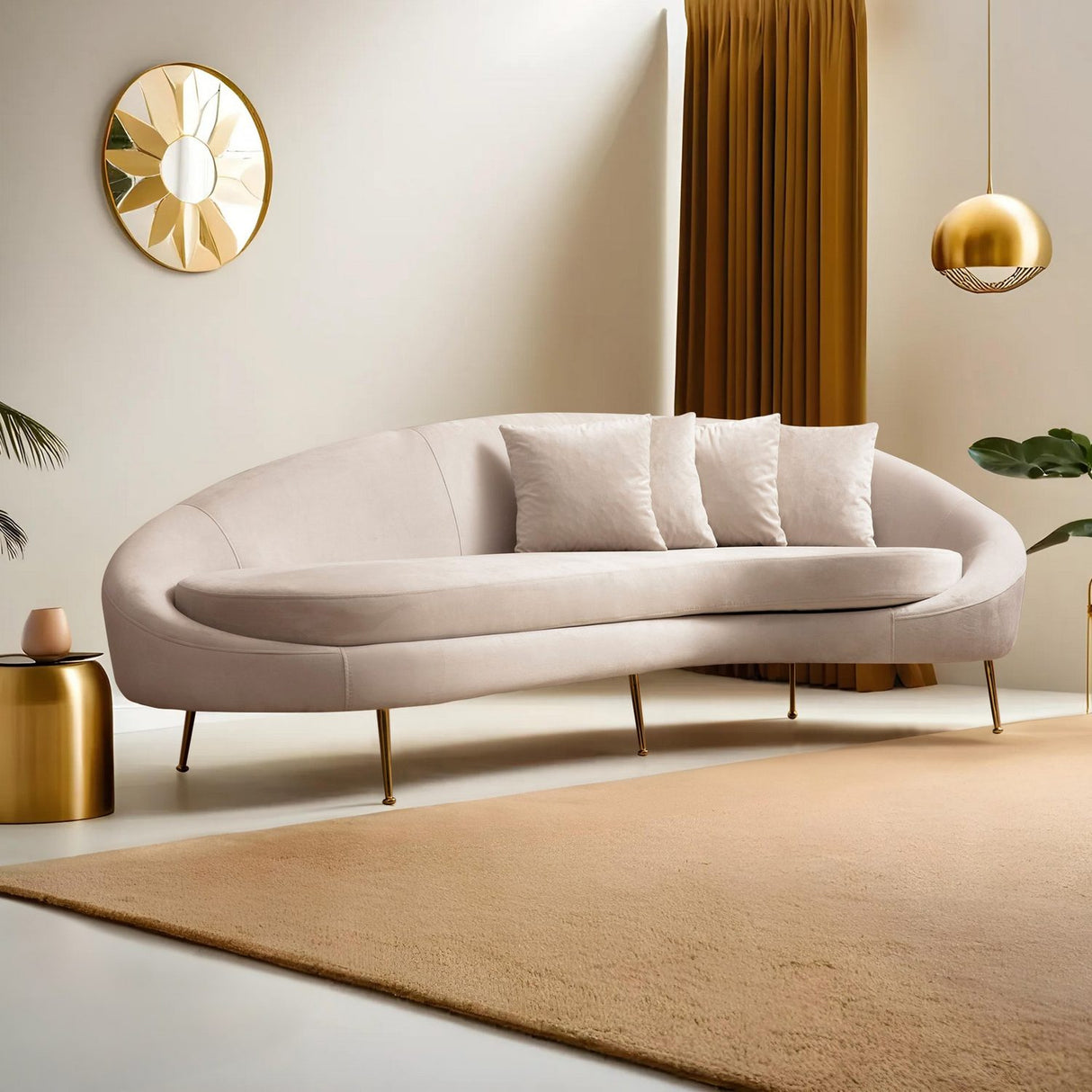 Oslo (255 x 120 x 85 cm) 3-sitssoffa Beige, Höger