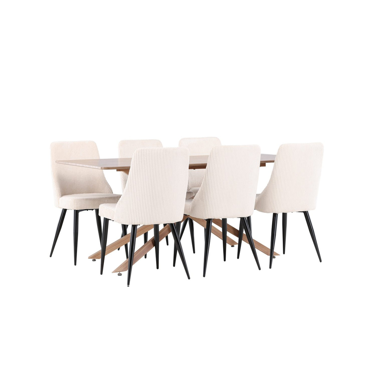 Piazza, Leone Rektangulär matgrupp Beige,Svart, Mocka, 180 x 90