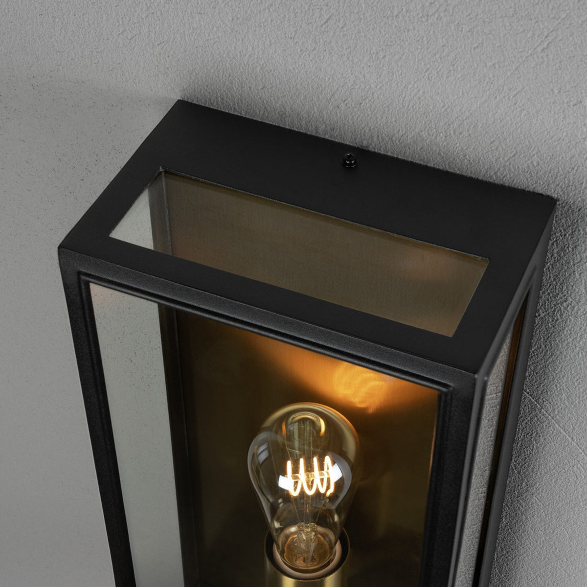 Carpi E27 Vägglampa Ute Svart/Mässing, Stor (20.5 cm)