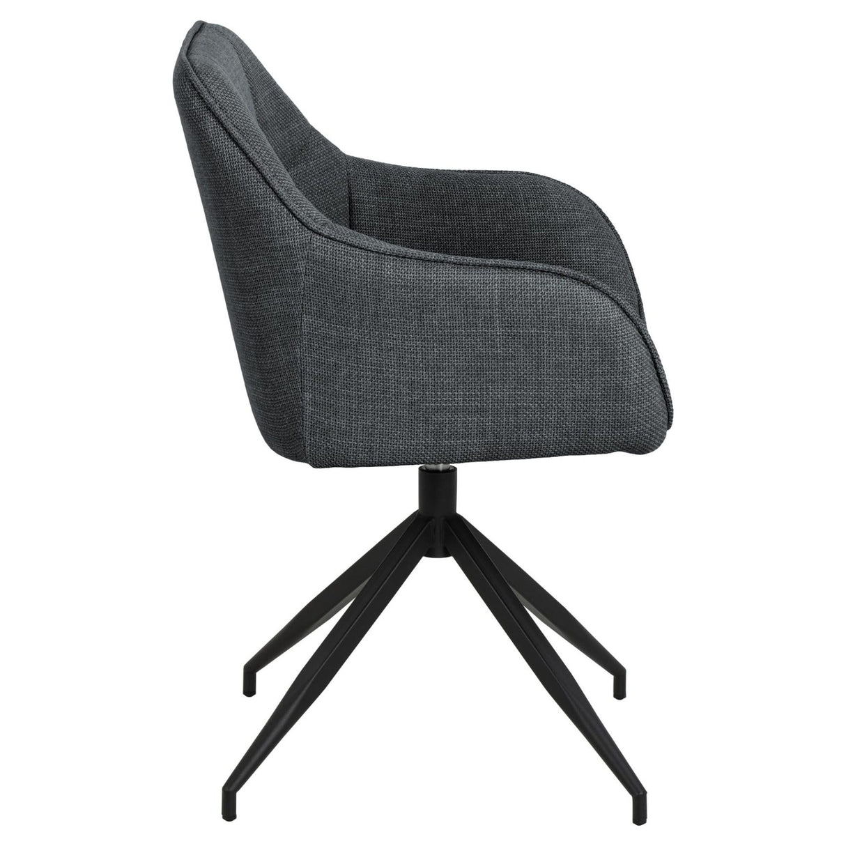 Laval Karmstol Snurr Basel tyg Mörkgrå