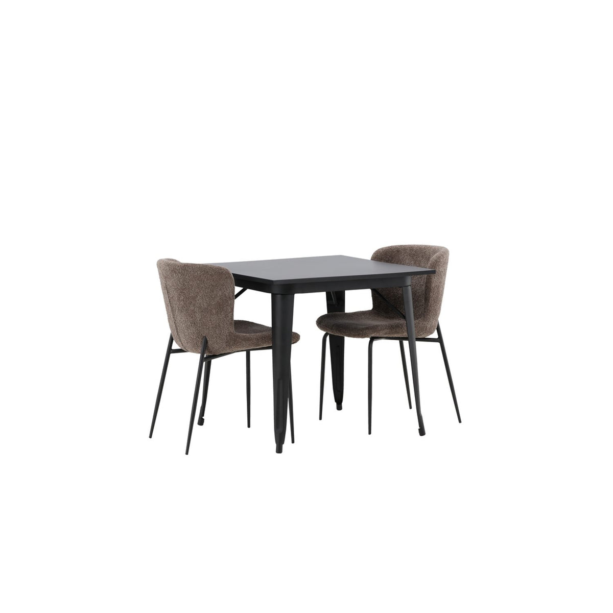Tempe, Modesto Rektangulär matgrupp Svart,Brun, Svart, 80 x 80
