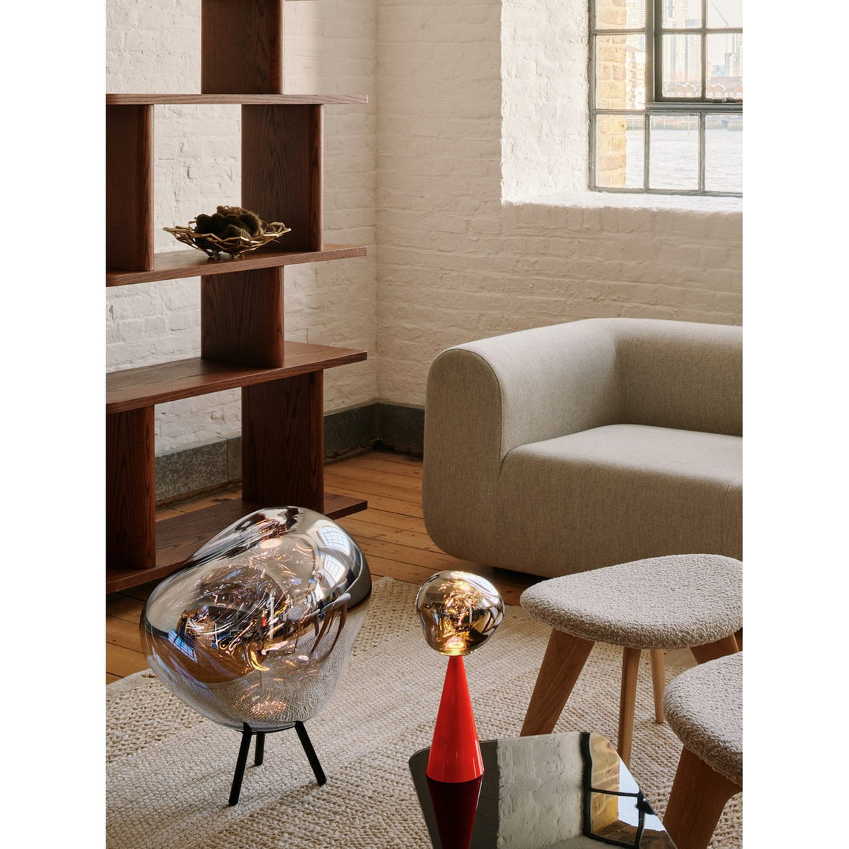 Melt Portabel lampa Silver/Dichroic/Black