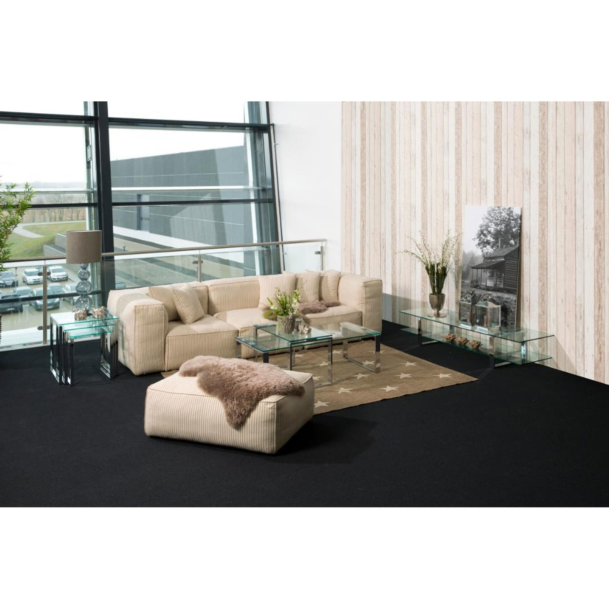 Benz Satsbord 55x50x50 cm Krom/Glas