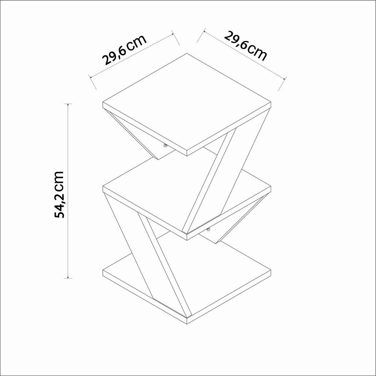 Graz (29,6 x 54,2 x 29,6 cm) Atlantisk furu Sidobord