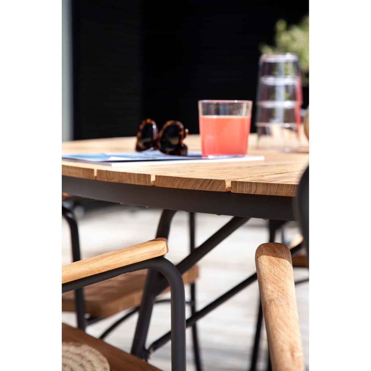 Ellen Trädgårdsbord i Teak och Aluminium 150 cm, Antracit