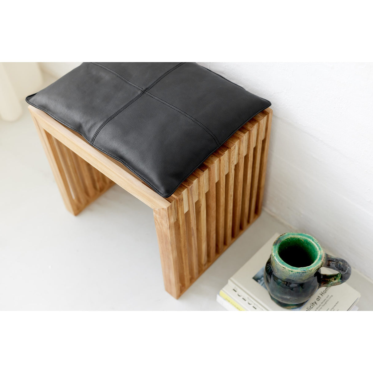 Rib Set Pall Teak, Svart Sittdyna