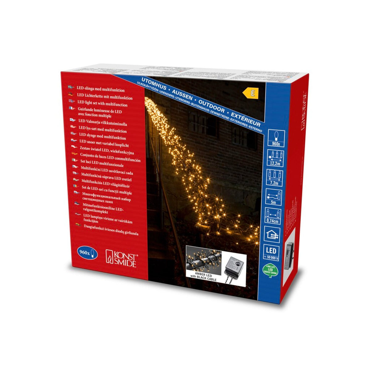 Cluster LED Multifunktion 36V/IP44 Ljusslinga Ute 7.2m, Amber