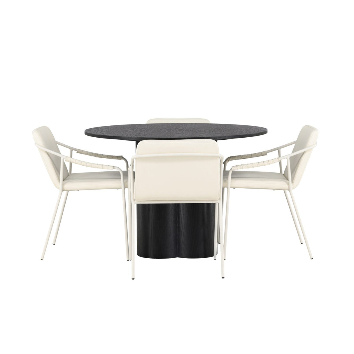 Olivia, Tvist Rund matgrupp Beige, Svart, ⌀110