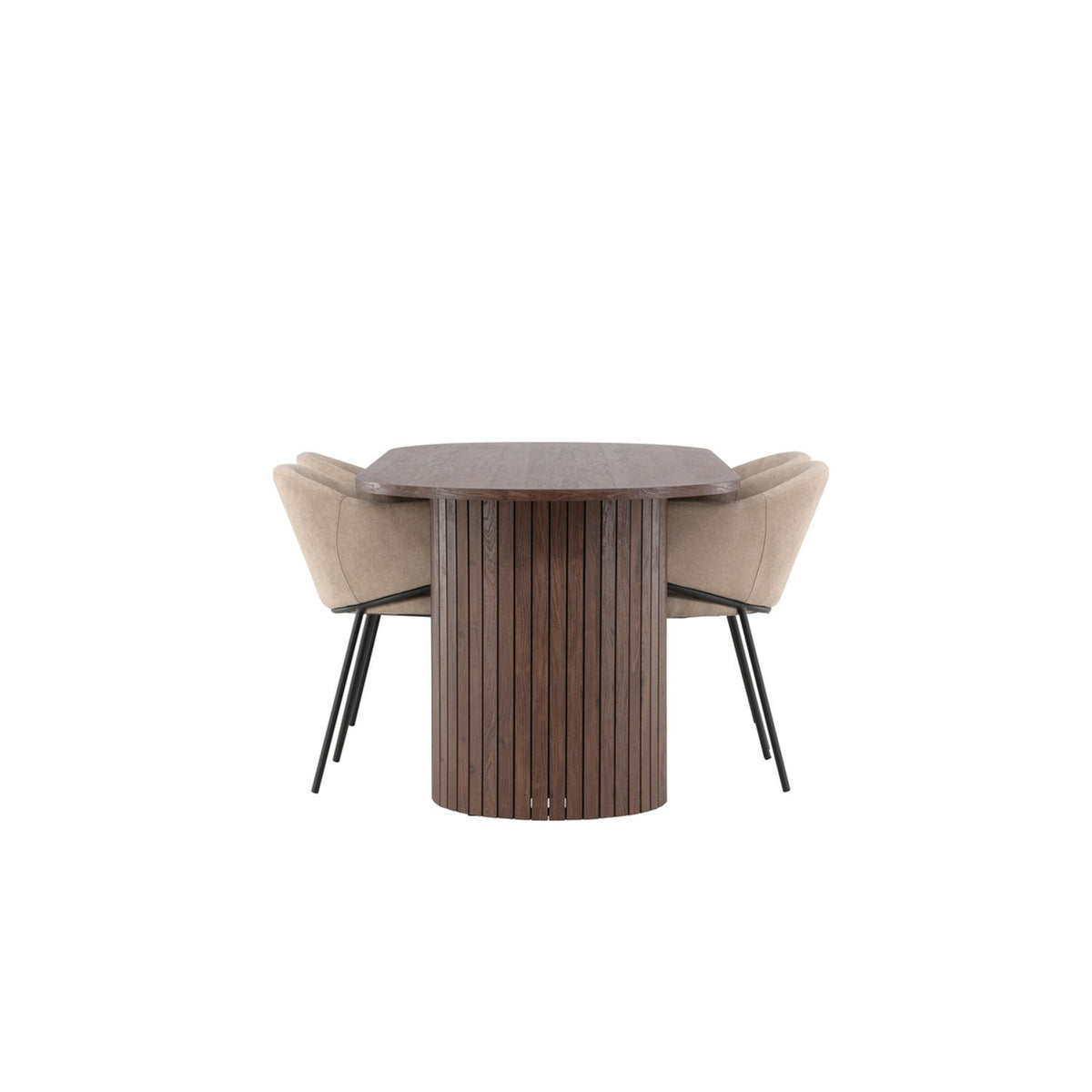 Härön, Evelina Oval matgrupp Beige,Svart, Mocca, 200 x 90