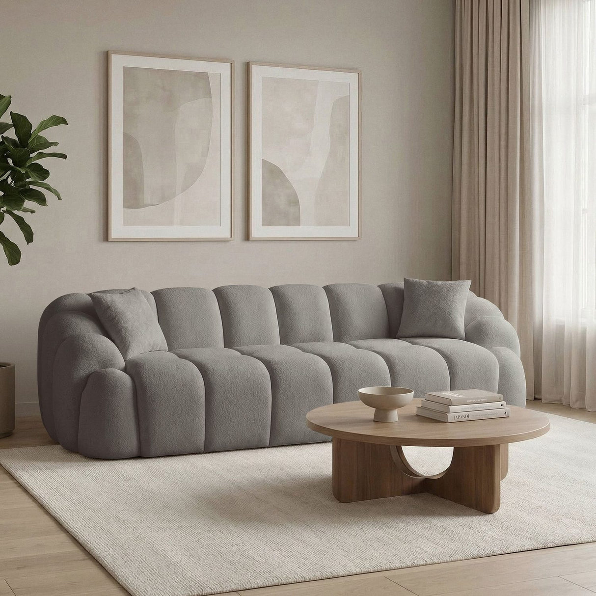 Octavio (268 x 70 x 80 cm) 4-sits soffa Grå