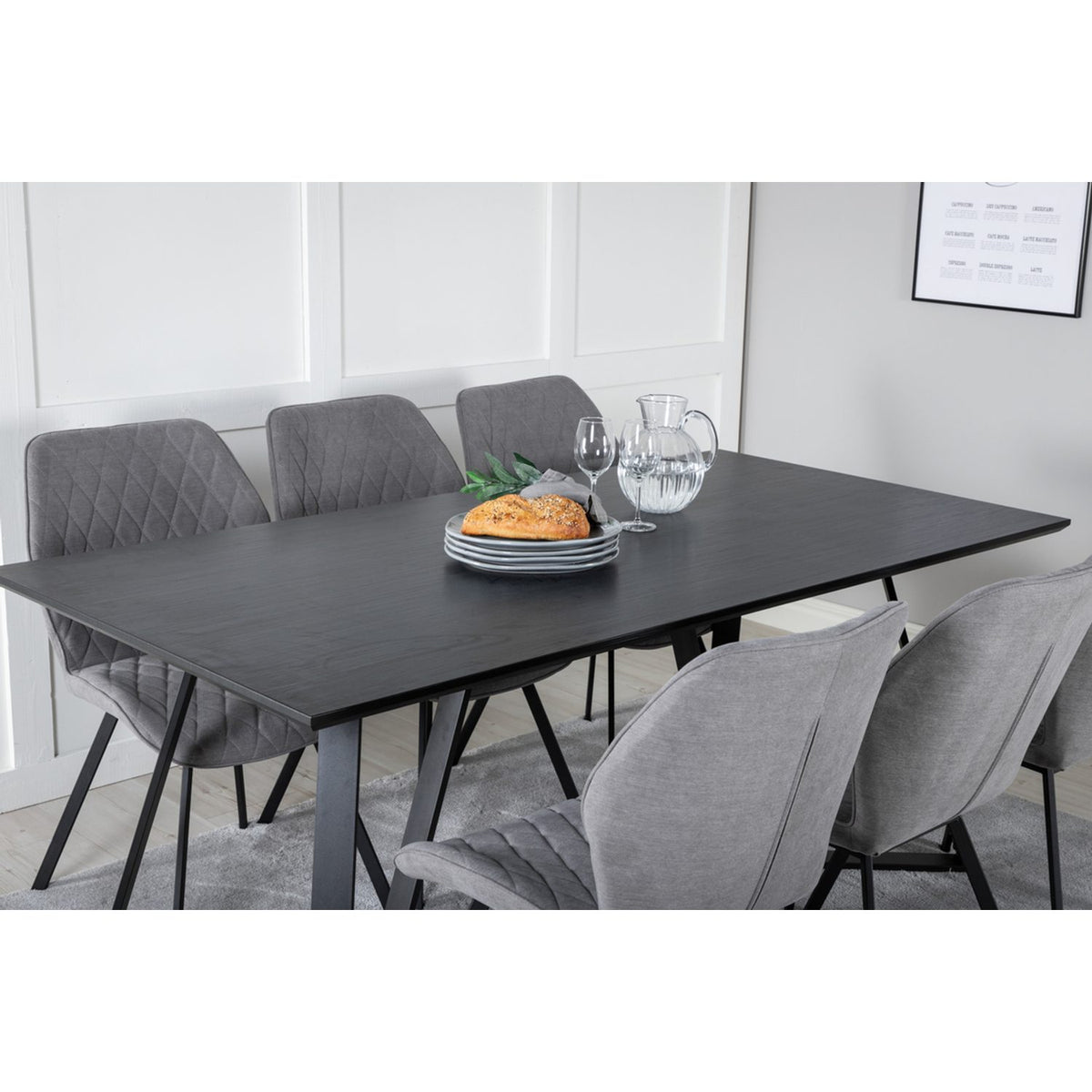 Marina, Gemma Rektangulär matgrupp Svart