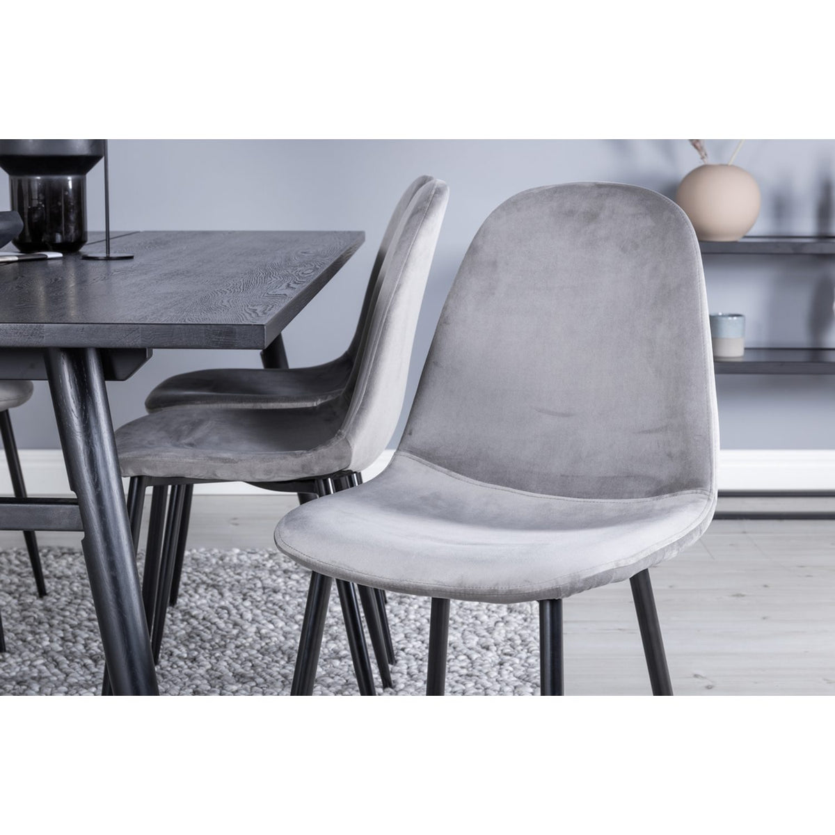 Sleek, Polar Rektangulär matgrupp Svart,Grå, Svart, 195 x 95